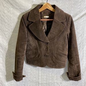 Brown Suede/Leather Jacket - Size Medium (EU 38)